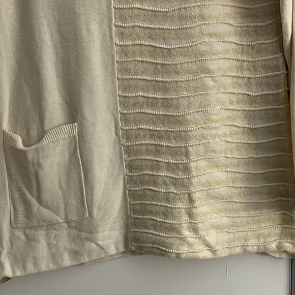 Soft Surroundings Cotton Knit Cowl Neck Sweater Tunic Cream Size Medium - Picture 3 of 12